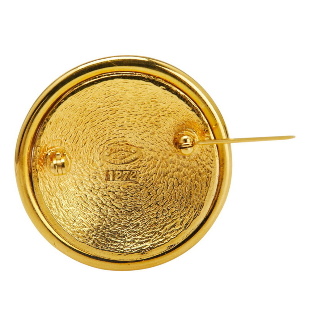 CHANEL Authentic Vintage Gold Logo Brooch - Picture 3 of 4